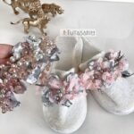 Pembe Renk Kristal İnci Boncuklu Lohusa Seti