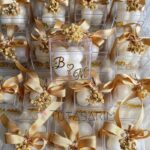 İsim Yazılı Kurdel Ve Çiçek Detaylı Hediyelik Mum