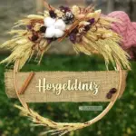 Hasır Renkleri Kış Teması Dış Kapı Süsü