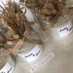 Hasır Çiçek Ve Kurdele Süslemeli Hediyelik Mum