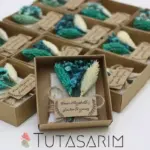 Çiçekli İsim Yazılı Sabun Nişan Hediyesi