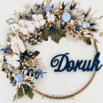 Taç Ayıcıklı Mat Renk Kasnak Kapı Süsü