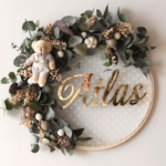 Kasnak Ayıcıklı Dantelli Bebek Kapı Süsü