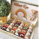 24 Adet Kalın Gökkuşağı ve Ayıcık Süslemeli Bebek Çikolata