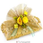 Altın Tepsi Çiçek Süslemeli Kız İsteme Çikolatası