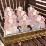 Ayıcıklı Kurdeleli Draje Kutu İsimli Kız Bebek Hediyeliği