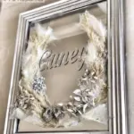 Gümüş Çerçeve Kış Çiçekleri Aynalı İsimli Kapı Süsü