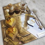 Pırlanta Tasarım Kalp Platform 2'li Set Söz Nişan Tepsisi Seti