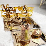 Pırlanta Tasarımlı Damat Kahve Söz Nişan Tepsisi 3lü Set