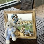 Ayıcık Süslemeli Aynalı İsimli Bebek Odası Kapı Süsü