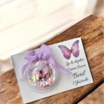 kelebek detaylı kar küre magnet - Görsel 2