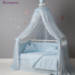 Baby Lüks Tavandan Asmalı Mavi Erkek Beşik Cibinlik