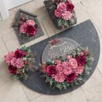 Pembe çiçek detayli LÜKS 4 LÜ PASPAS SET
